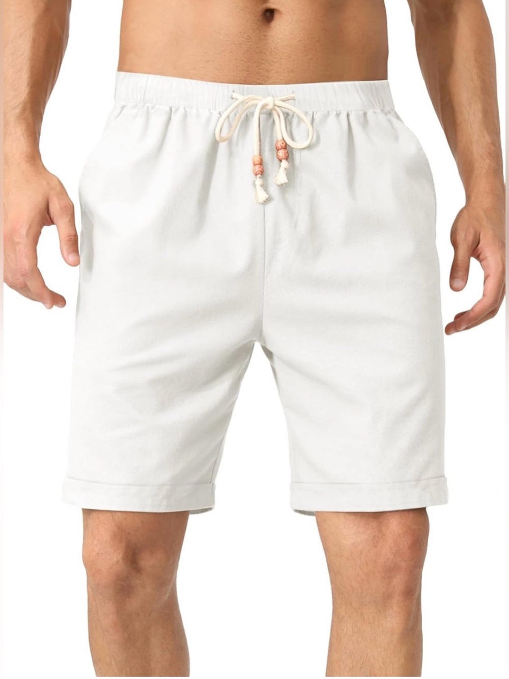 Men's White Casual Shorts